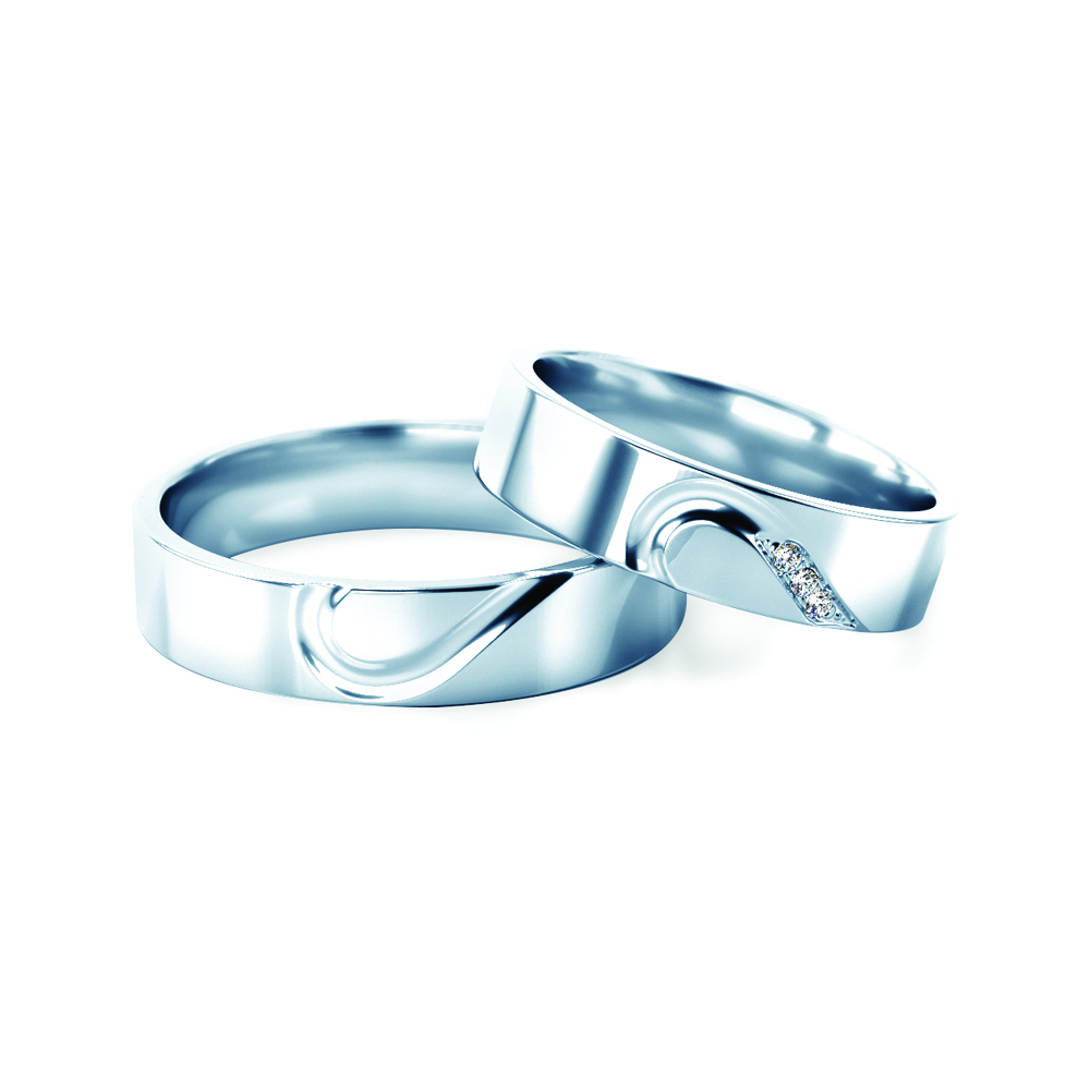 Obrączki ślubne: białe złoto, płaskie, 5 mm