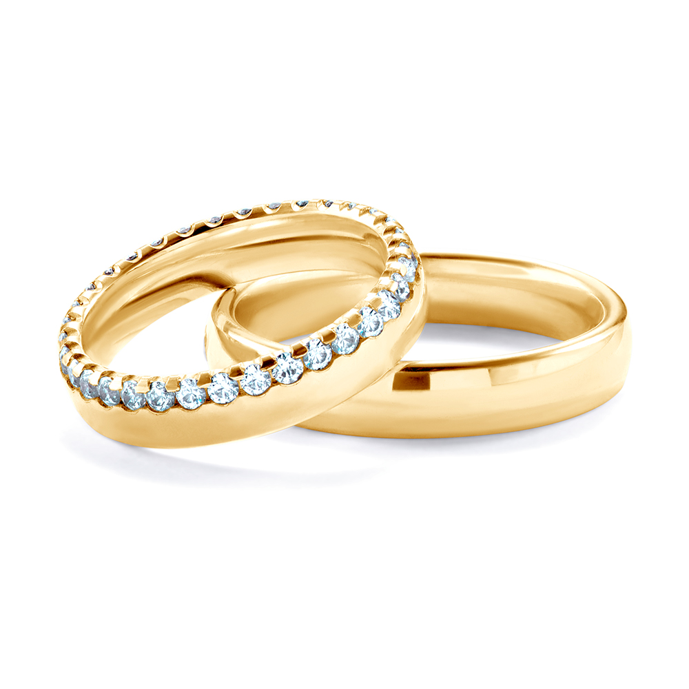 Obrączki ślubne: złote, okrągłe, 4,5 mm