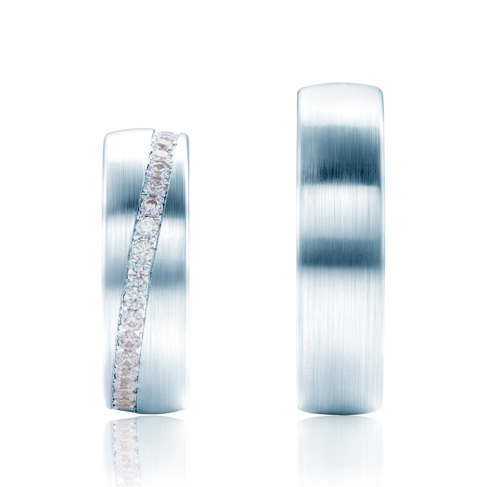 Eheringe: Weißgold, Runde, 6 mm