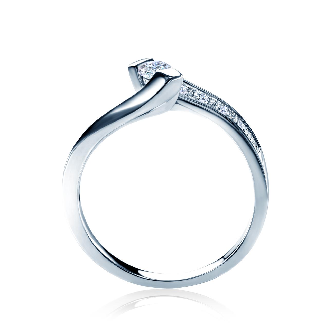 Verlobungsring Savicki: Weißgold, Diamanten