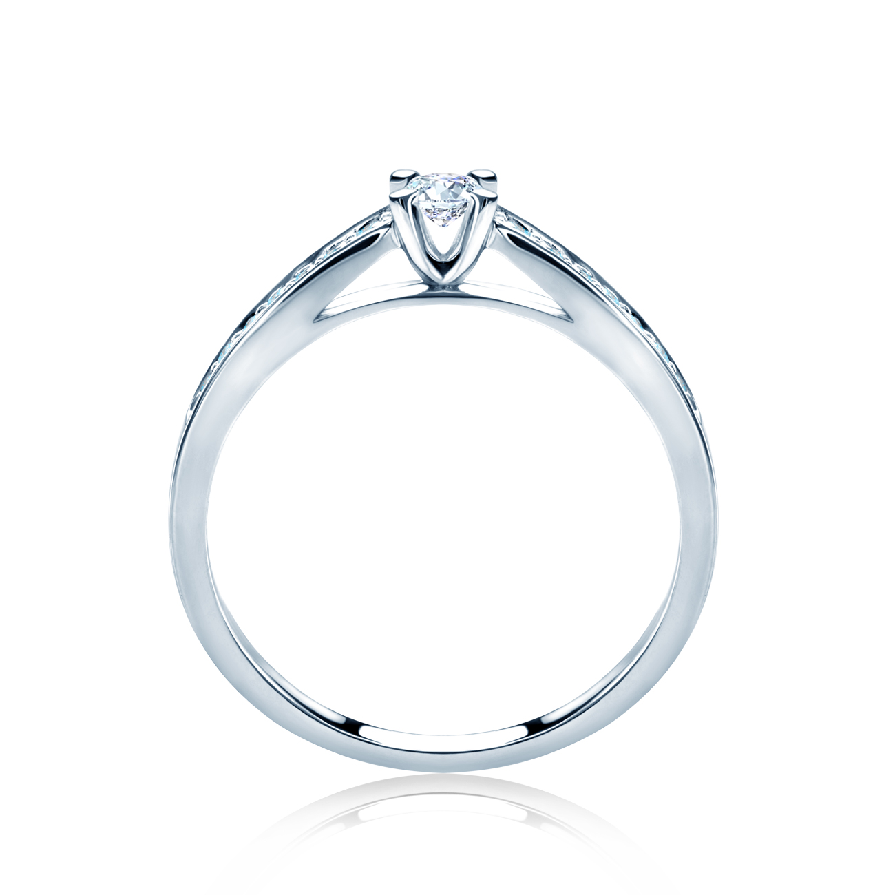 Pierścionek zaręczynowy SAVICKI: białe złoto, diamenty