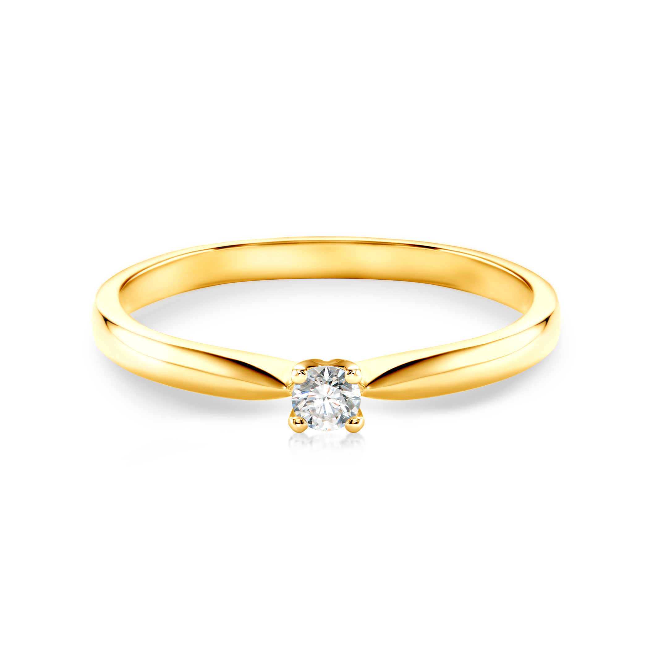 Zásnubní prsten SAVICKI: žluté zlato, diamant