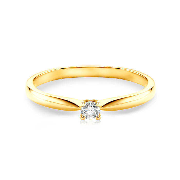 Zásnubní prsten SAVICKI: žluté zlato, diamant