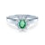 SAVICKI eljegyzési gyűrű: fehérarany, smaragd és gyémántok