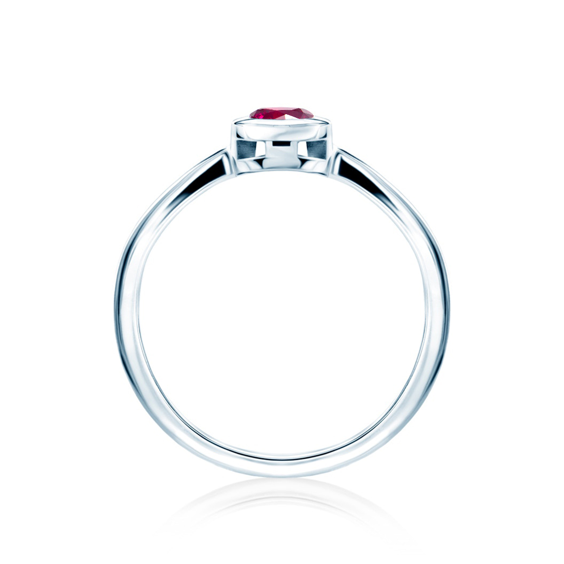 Verlobungsring Savicki: Weißgold, Rubin