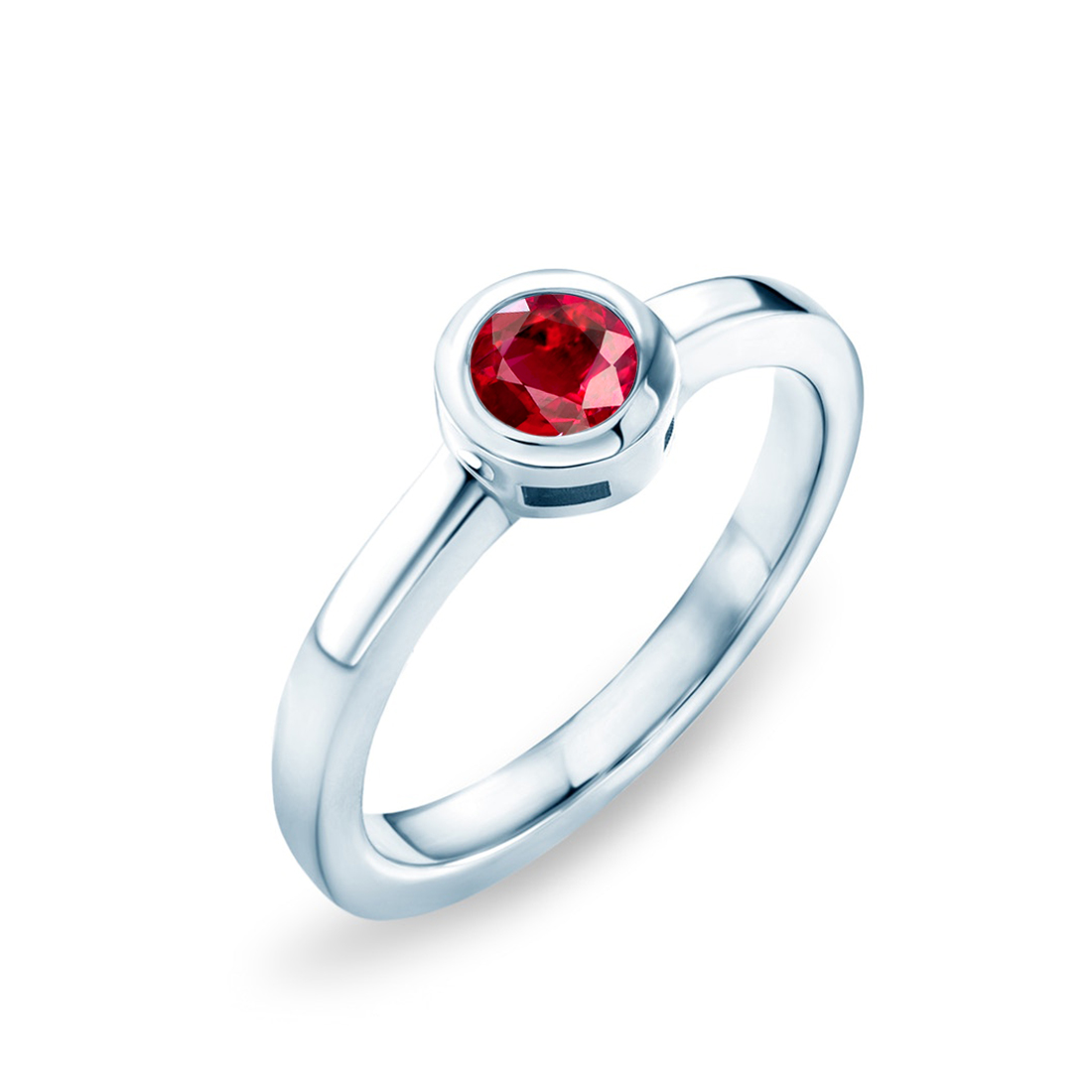 Verlobungsring Savicki: Weißgold, Rubin