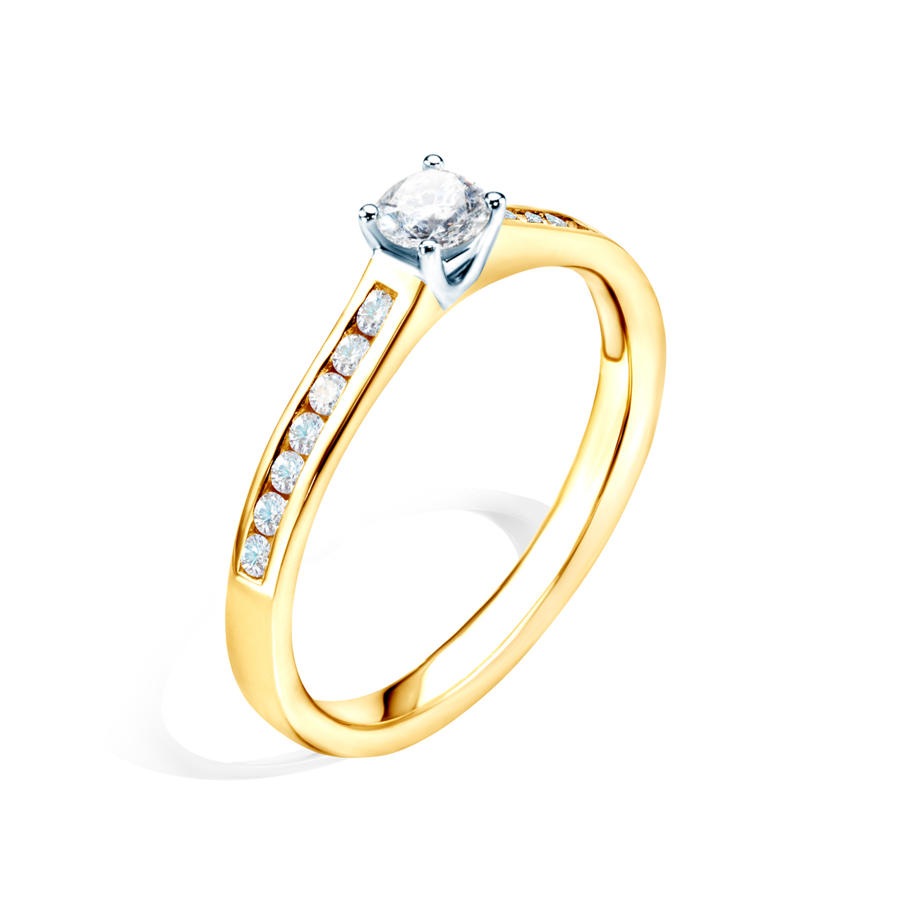 Verlobungsring Savicki: Zweifarbiges Gold, Diamanten