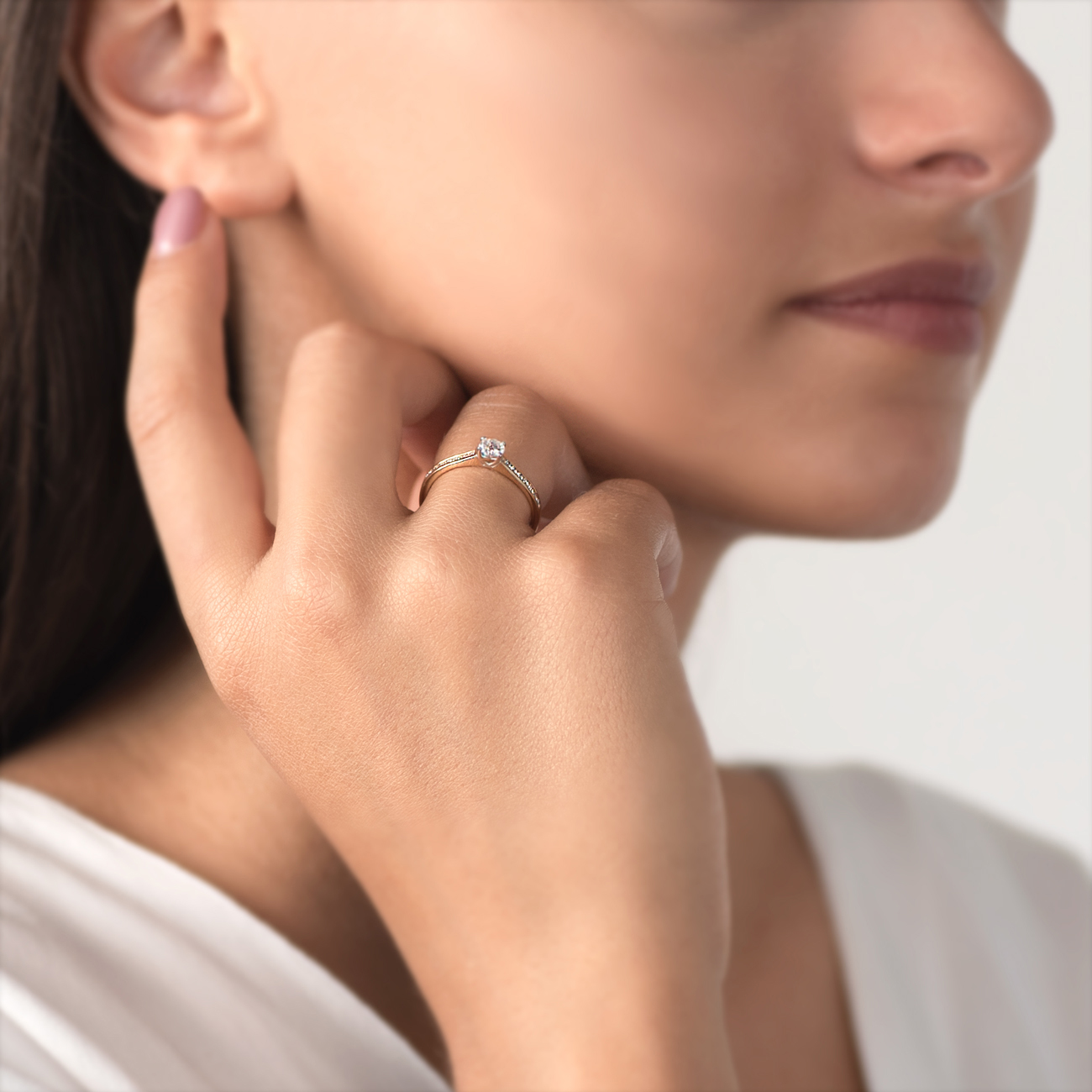 Verlobungsring Savicki: Zweifarbiges Gold, Diamanten