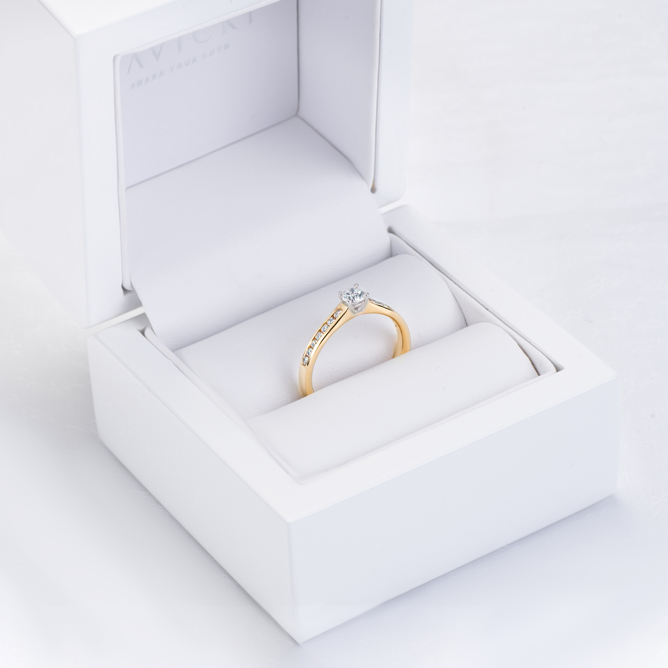 Verlobungsring Savicki: Zweifarbiges Gold, Diamanten