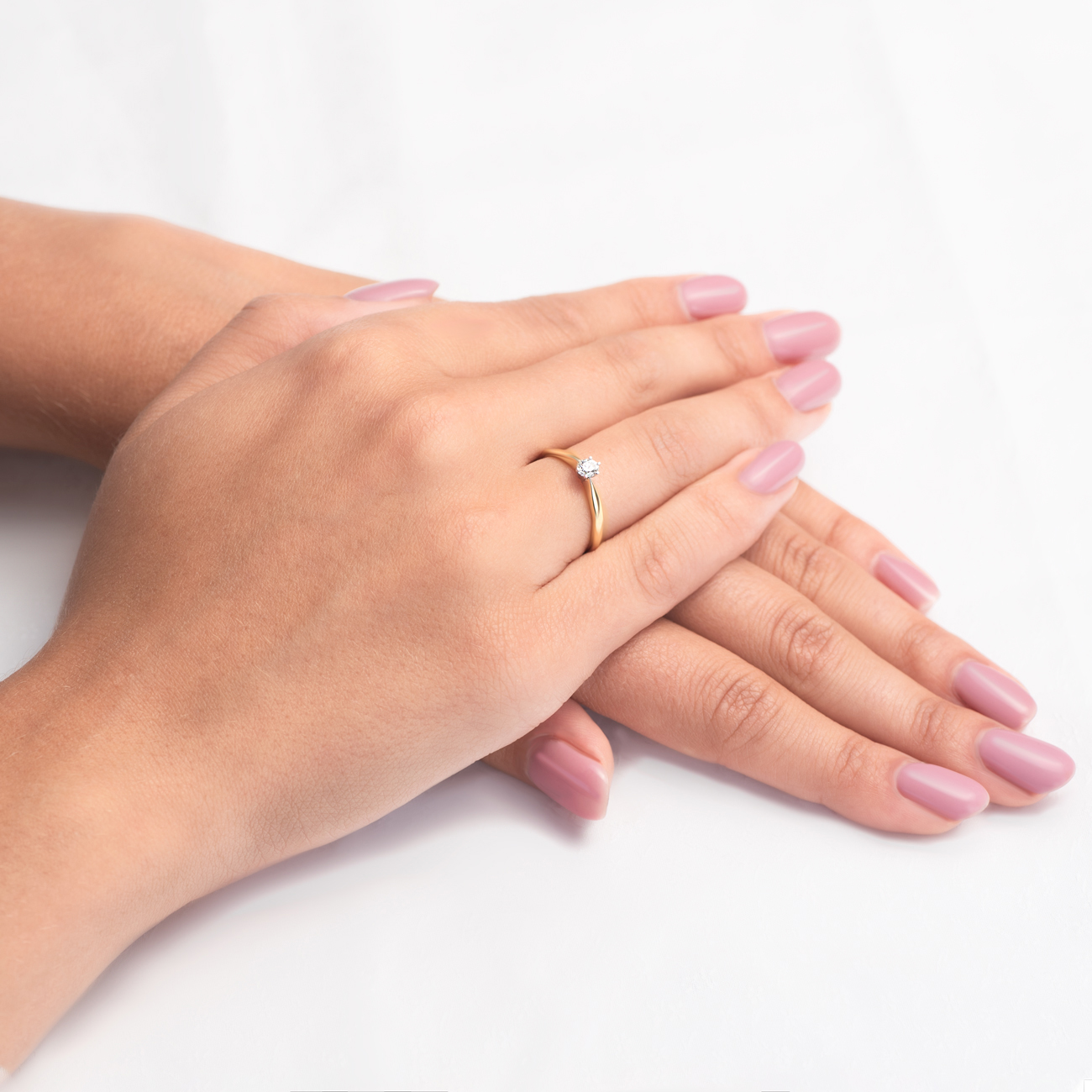 Verlobungsring Savicki: Zweifarbiges Gold, Diamant