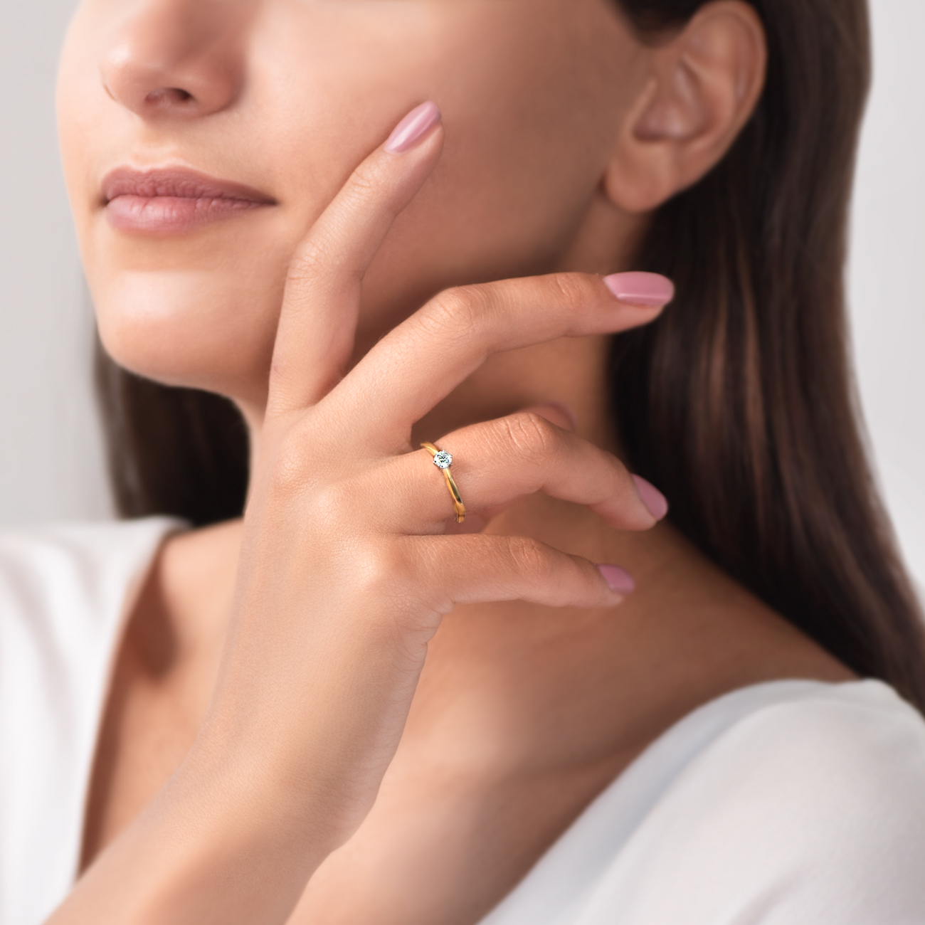 Verlobungsring Savicki: Zweifarbiges Gold, Diamant