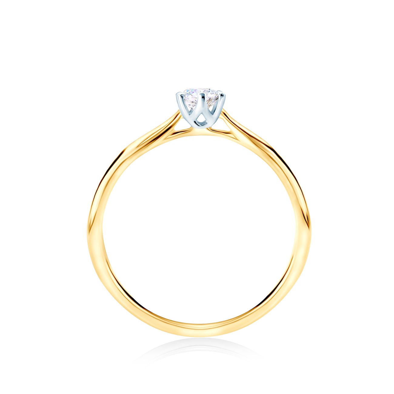 Pierścionek zaręczynowy SAVICKI: dwukolorowe złoto, diament