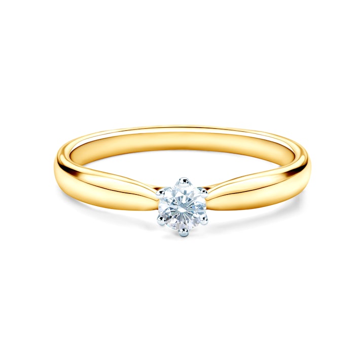 Pierścionek zaręczynowy SAVICKI: dwukolorowe złoto, diament