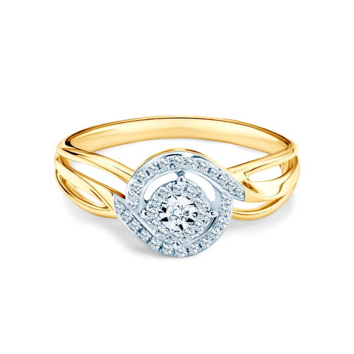 Engagement Ring: two colour gold, diamonds