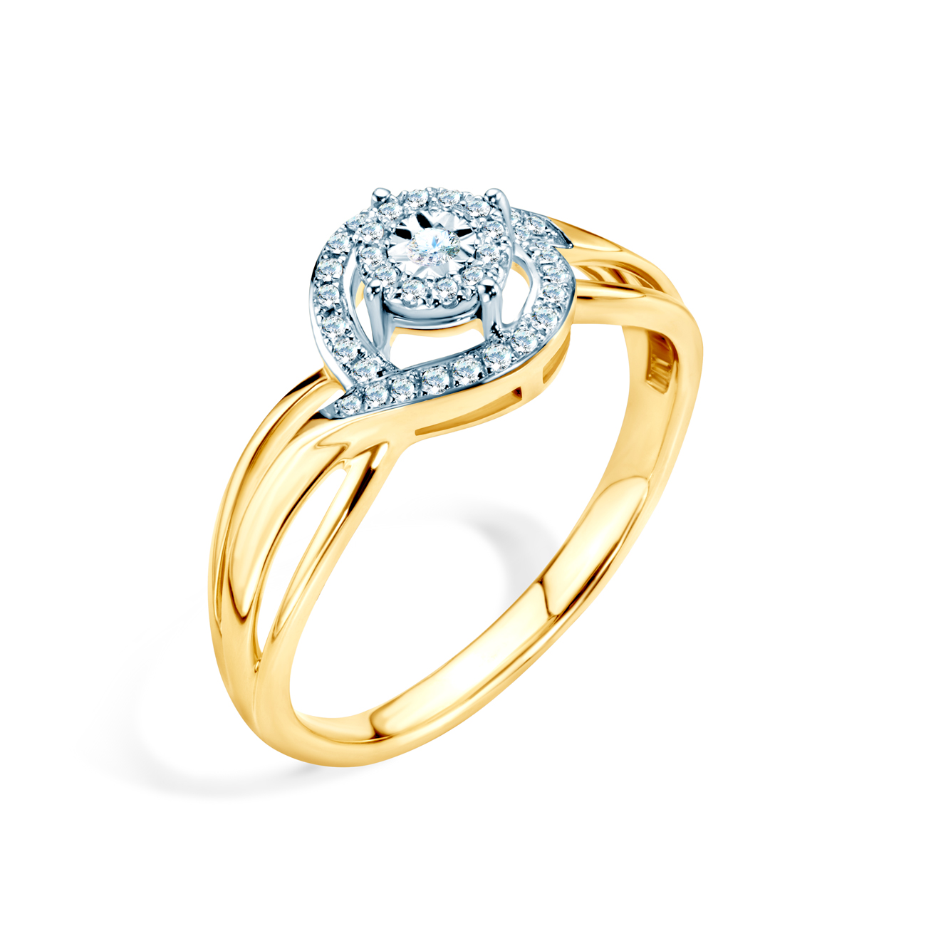 Verlobungsring Savicki: Zweifarbiges Gold, Diamanten