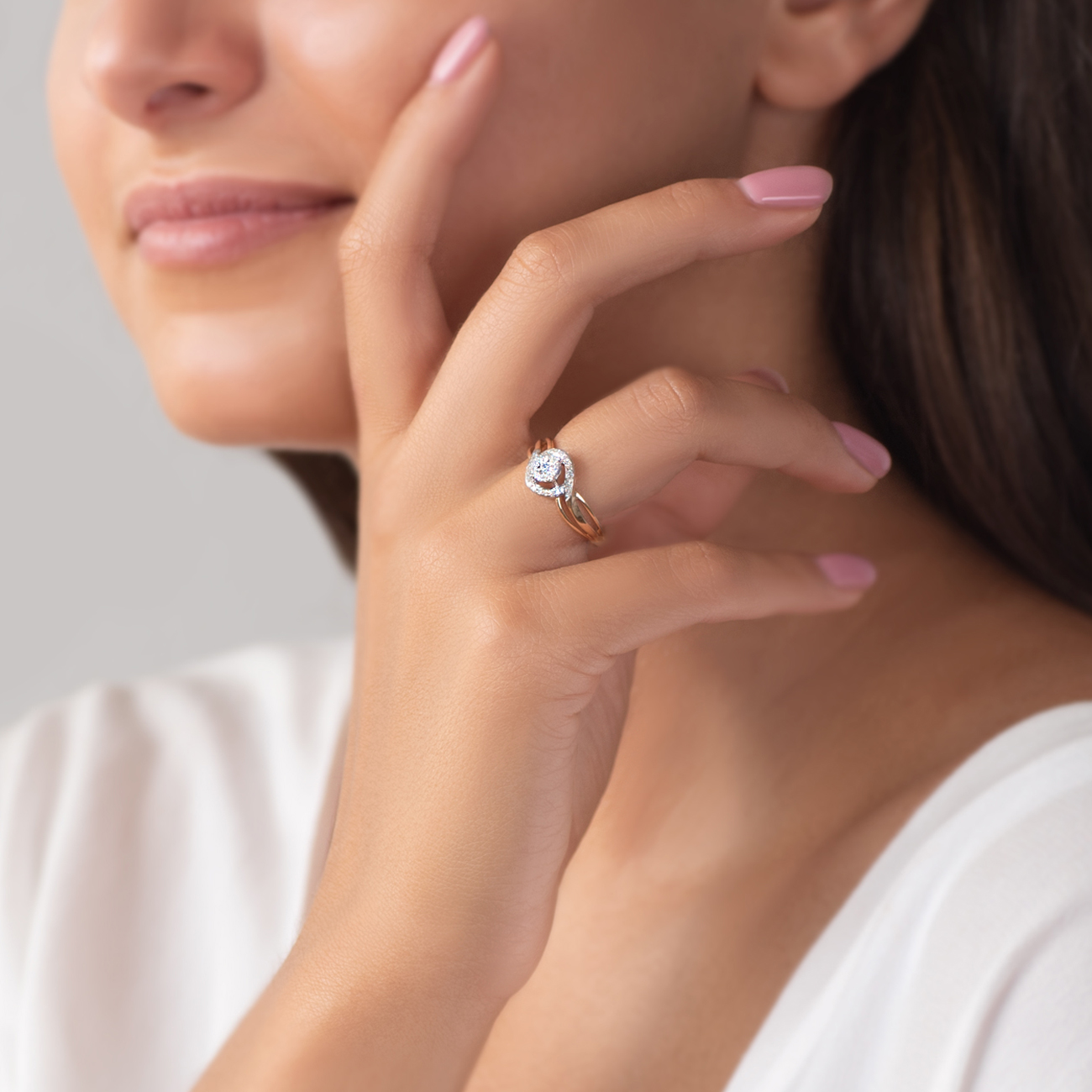 Verlobungsring Savicki: Zweifarbiges Gold, Diamanten