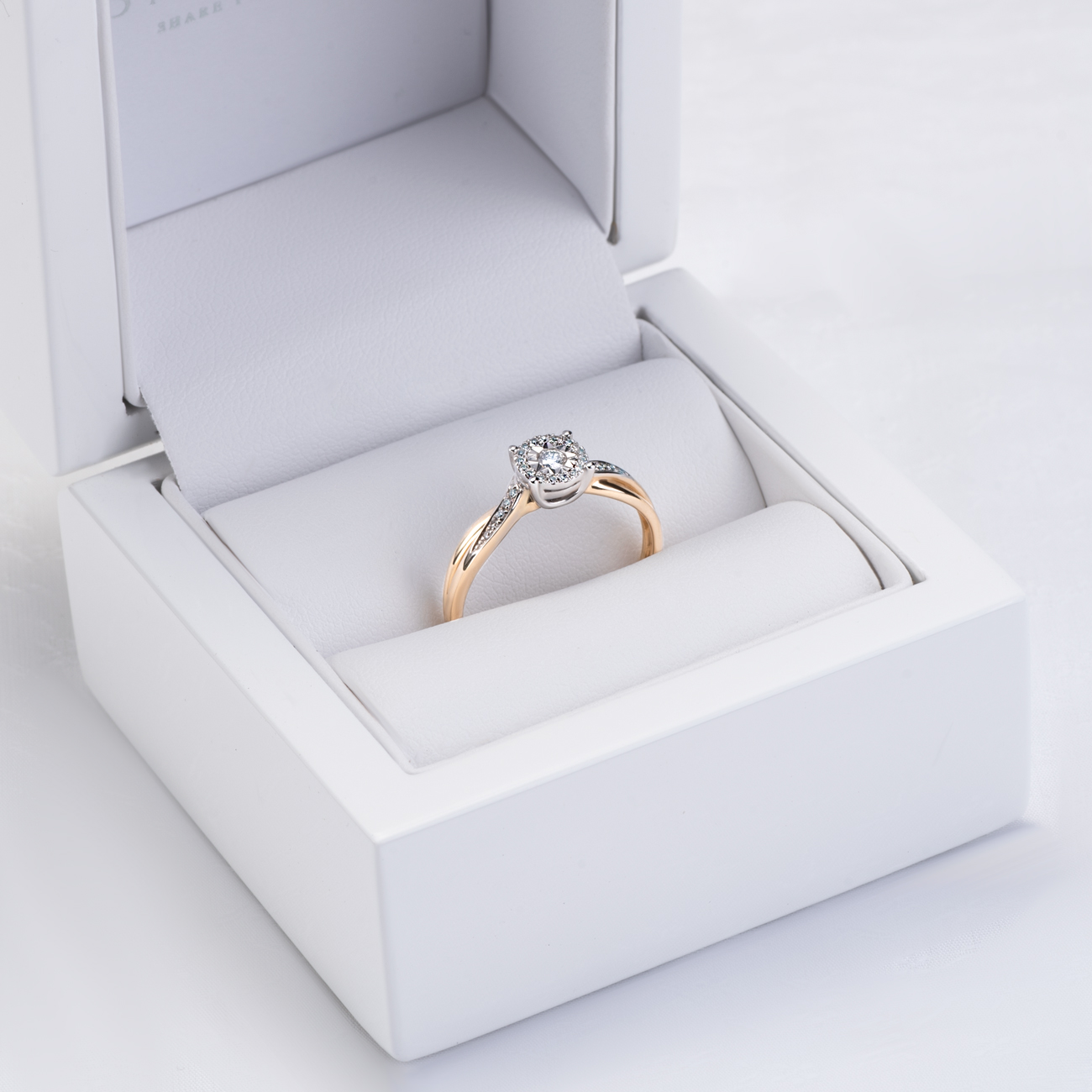 Verlobungsring Savicki: Zweifarbiges Gold, Diamanten