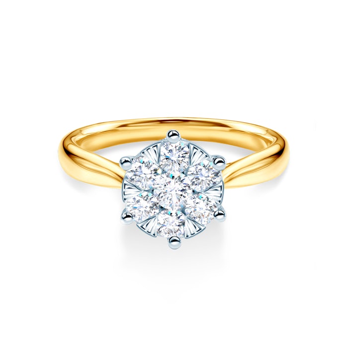 Engagement Ring: two colour gold, diamonds
