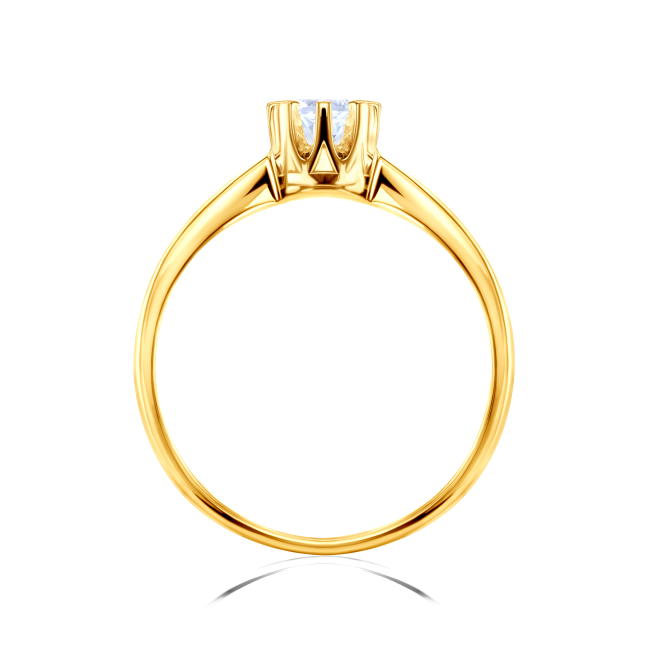 Pierścionek zaręczynowy SAVICKI: złoty, biały szafir - 3