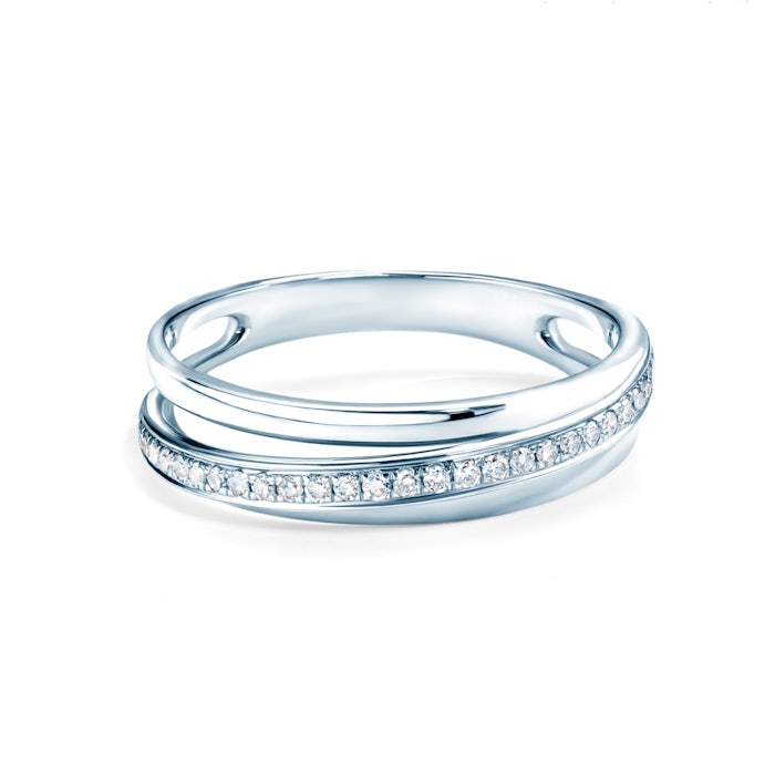 Prsten SAVICKI: bílé zlato, diamanty