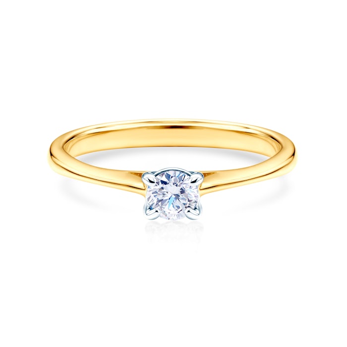 Zásnubný prsteň SAVICKI: dvojfarebné zlato, diamant