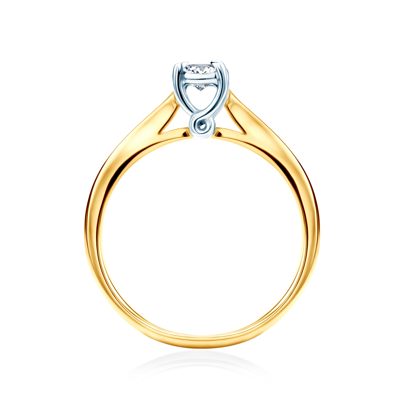 Pierścionek zaręczynowy SAVICKI: dwukolorowe złoto, diament