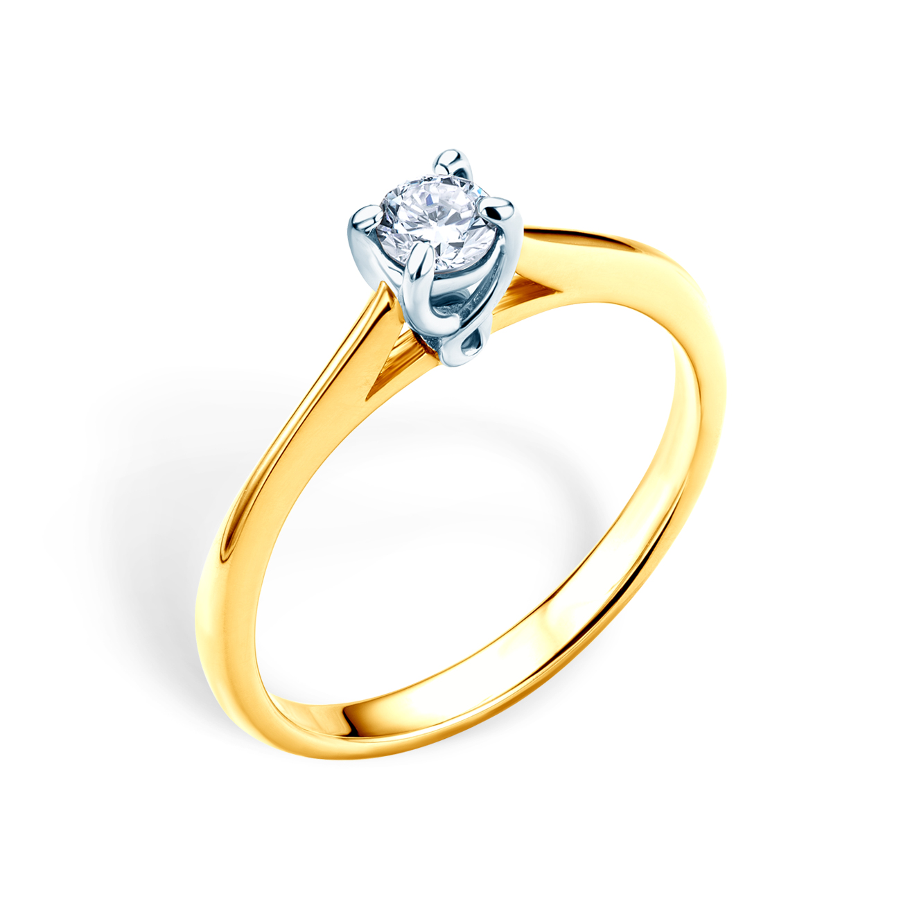 Pierścionek zaręczynowy SAVICKI: dwukolorowe złoto, diament