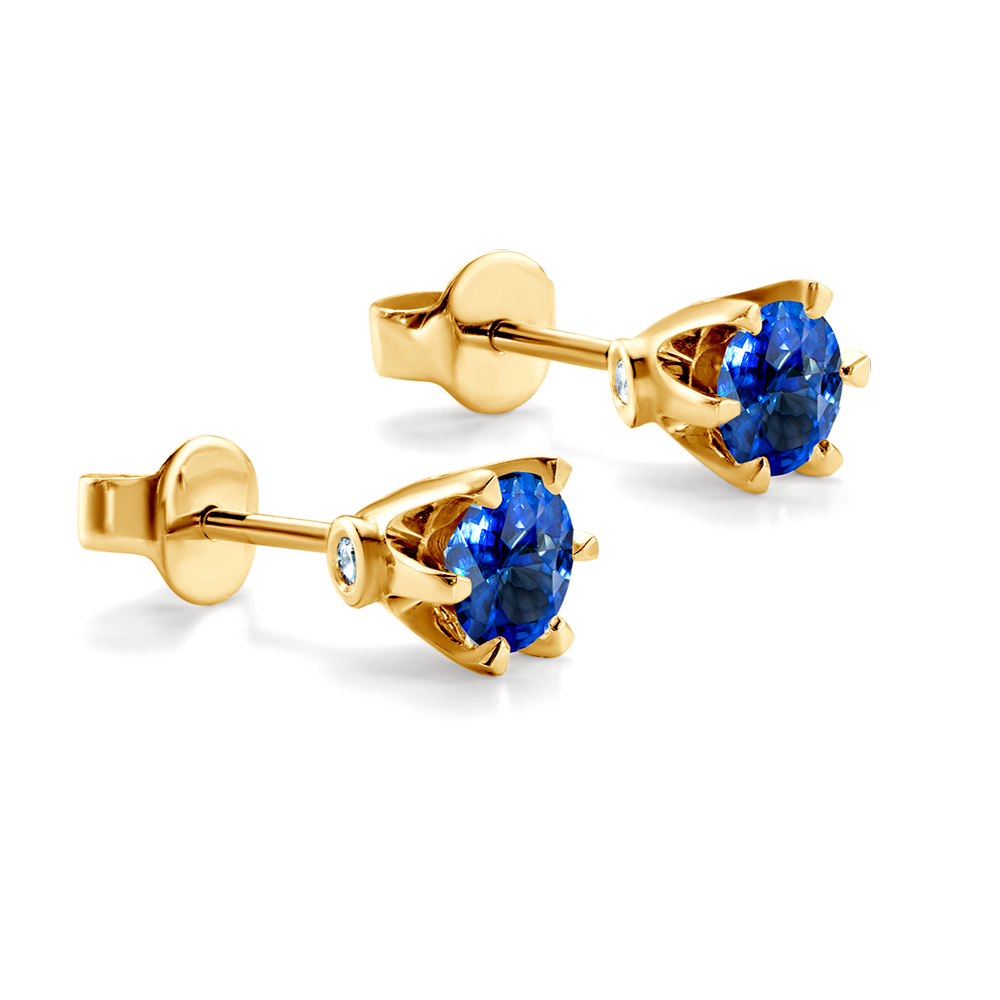 Kolczyki The Journey: złote, szafiry 