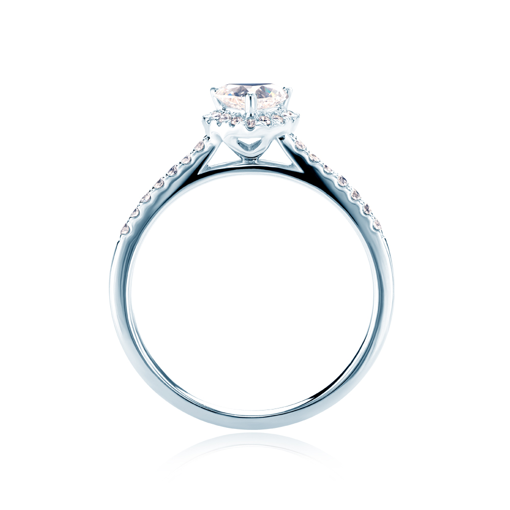 Pierścionek zaręczynowy serce SAVICKI: białe złoto, diament