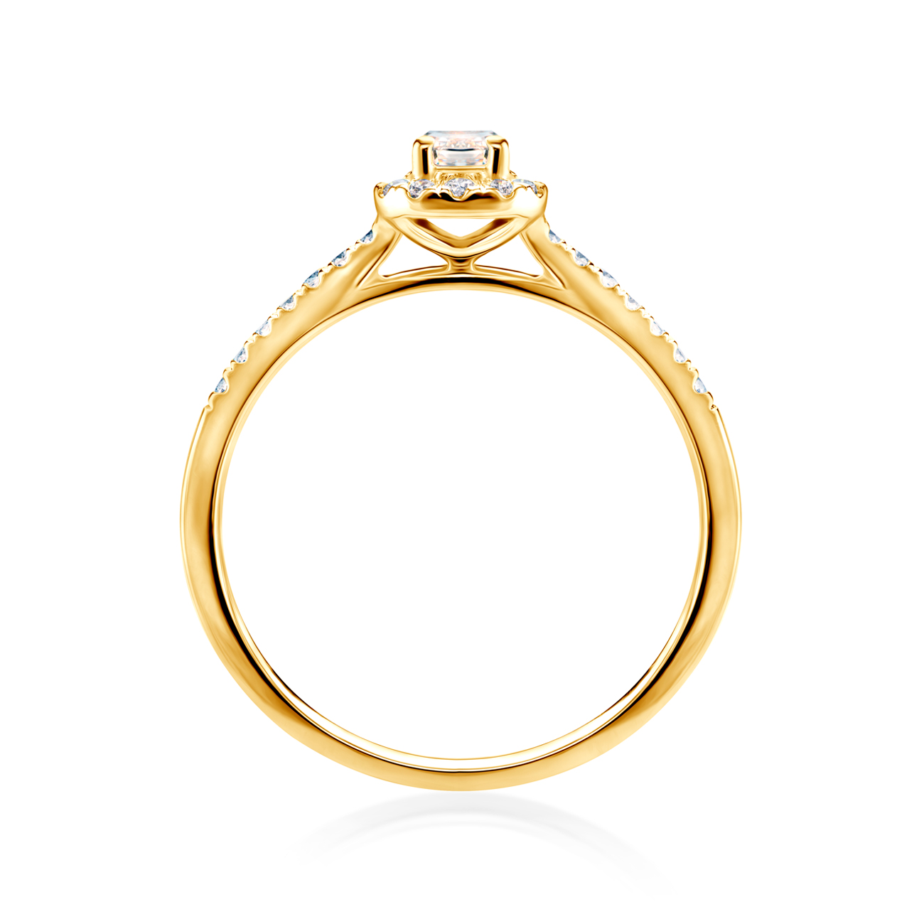 Pierścionek zaręczynowy SAVICKI: żółte złoto, diament