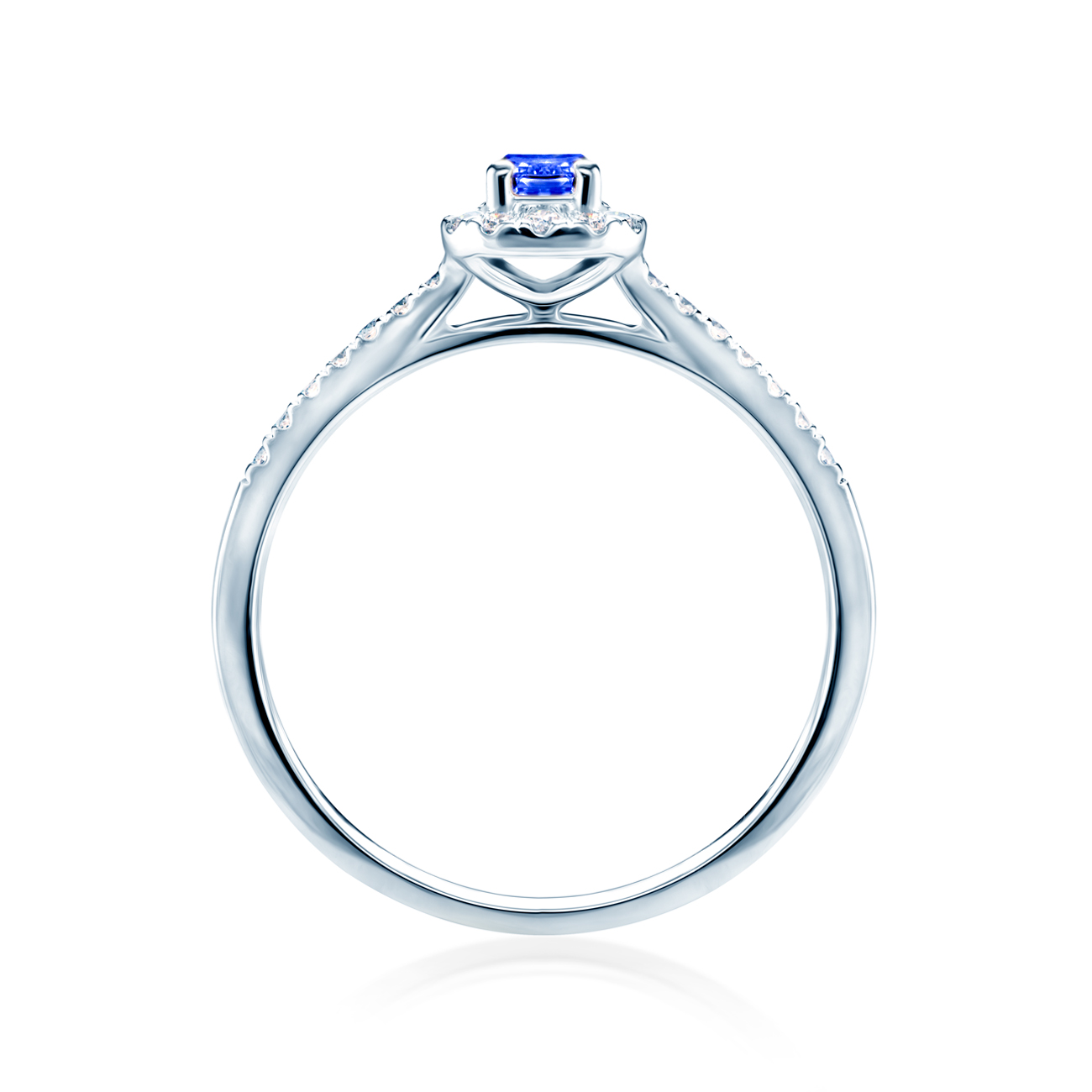 Verlobungsring SAVICKI: Weißgold, Blau erSaphir