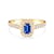 Zásnubní prsten SAVICKI: žluté zlato, modrý safír