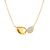 Halskette Kette mit Anhänger Träne Nature: Silber Vergoldet, Zirkonia