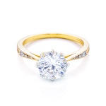Zásnubní prsten SAVICKI: dvoubarevné zlato, zirkony