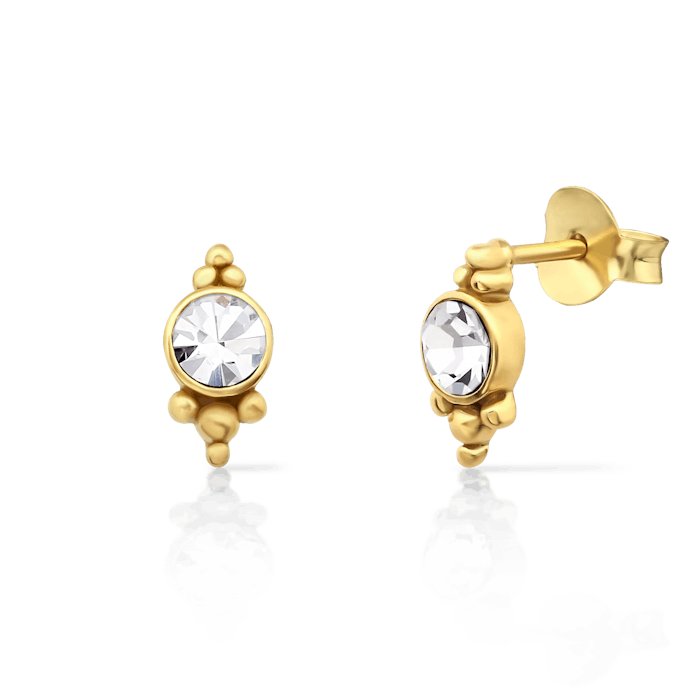 Náušnice SAVICKI: pozlacené stříbro, zirkony