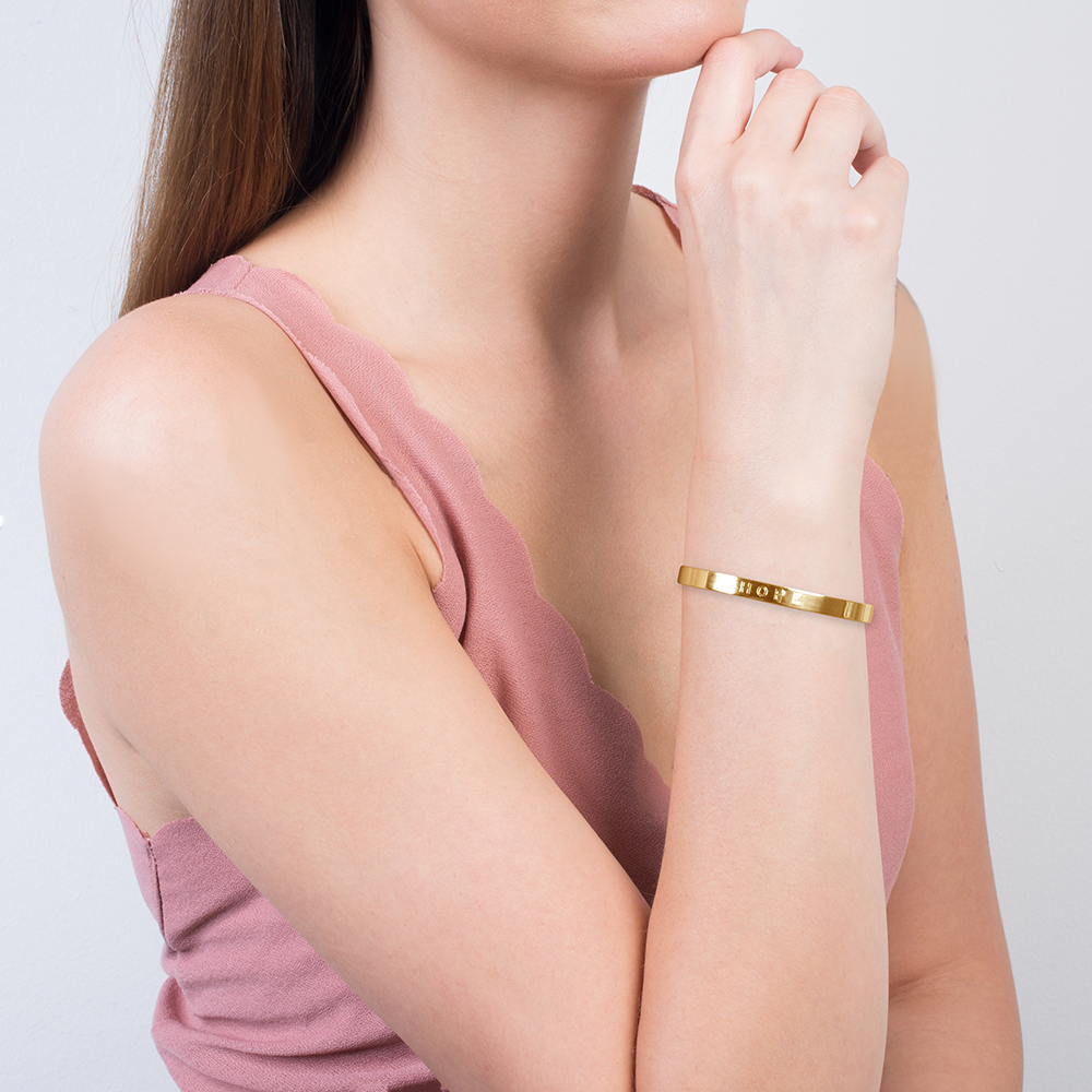 Bransoletka Engrave: srebrna pozłacana - 4