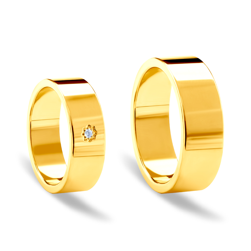 Eheringe: Gold, Flach, 7 mm