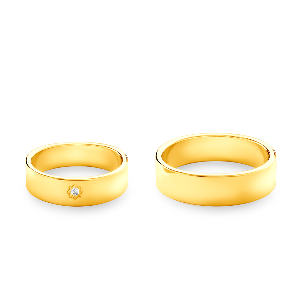 Eheringe: Gold, Flach, 7 mm