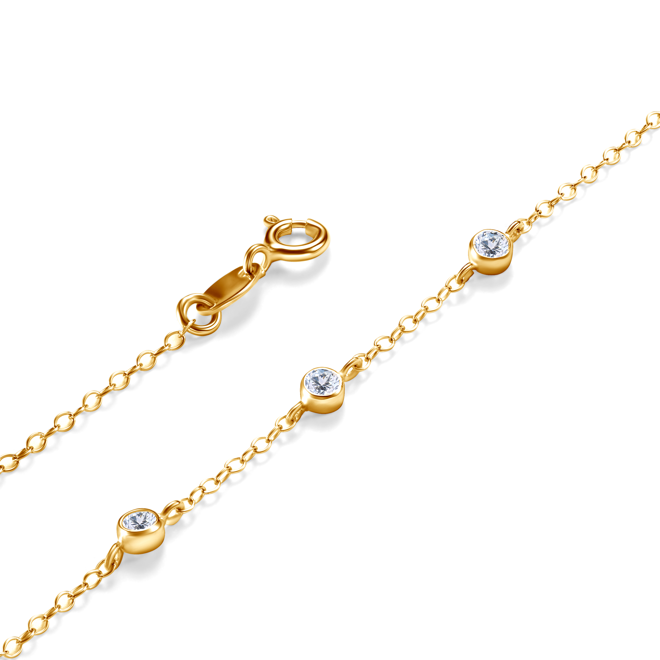 Bransoletka Glare: srebrna pozłacana, cyrkonie