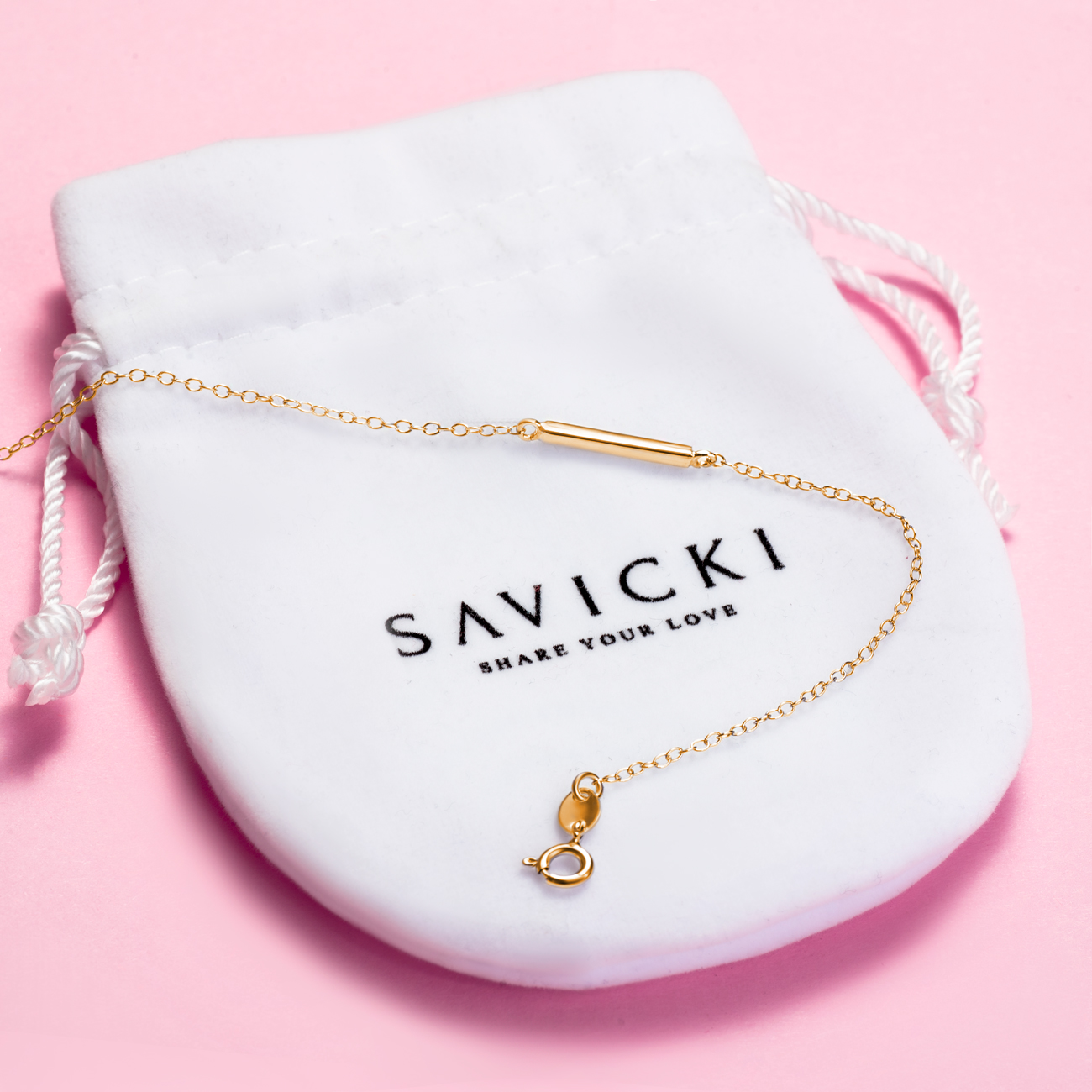 Bransoletka celebrytka Savicki: srebrna pozłacana - 4