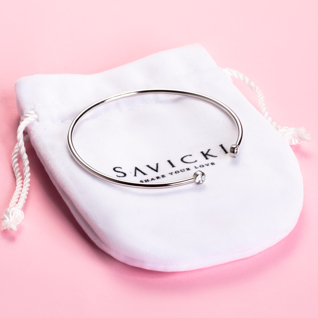 Bransoletka Glare: srebrna, cyrkonie - 5