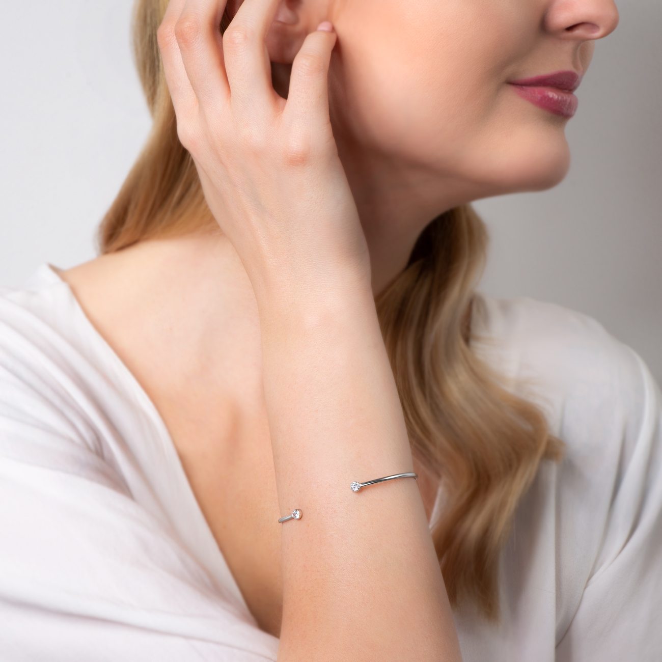 Bransoletka Glare: srebrna, cyrkonie - 6