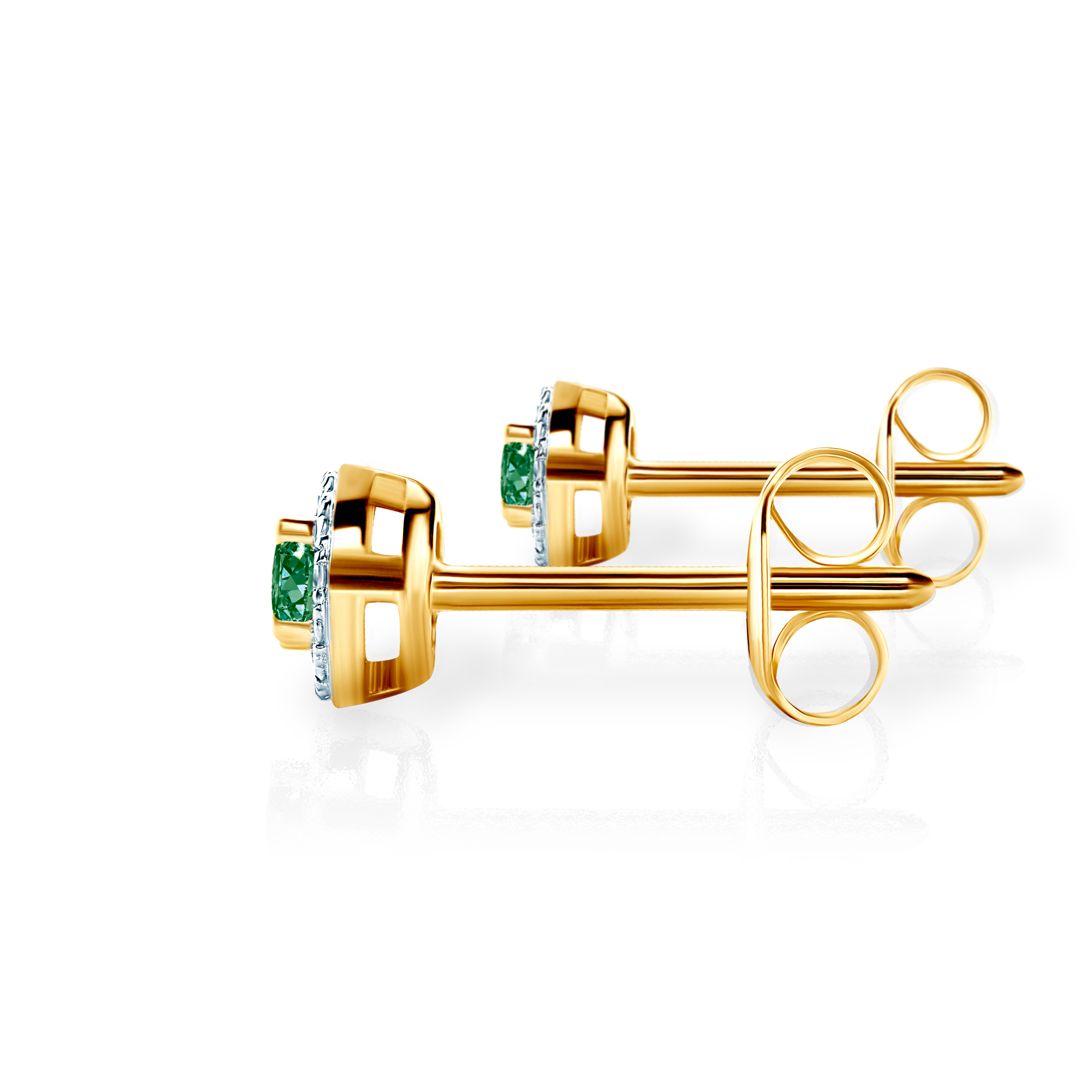 Kolczyki Savicki: złote, diamenty, szmaragdy - 3