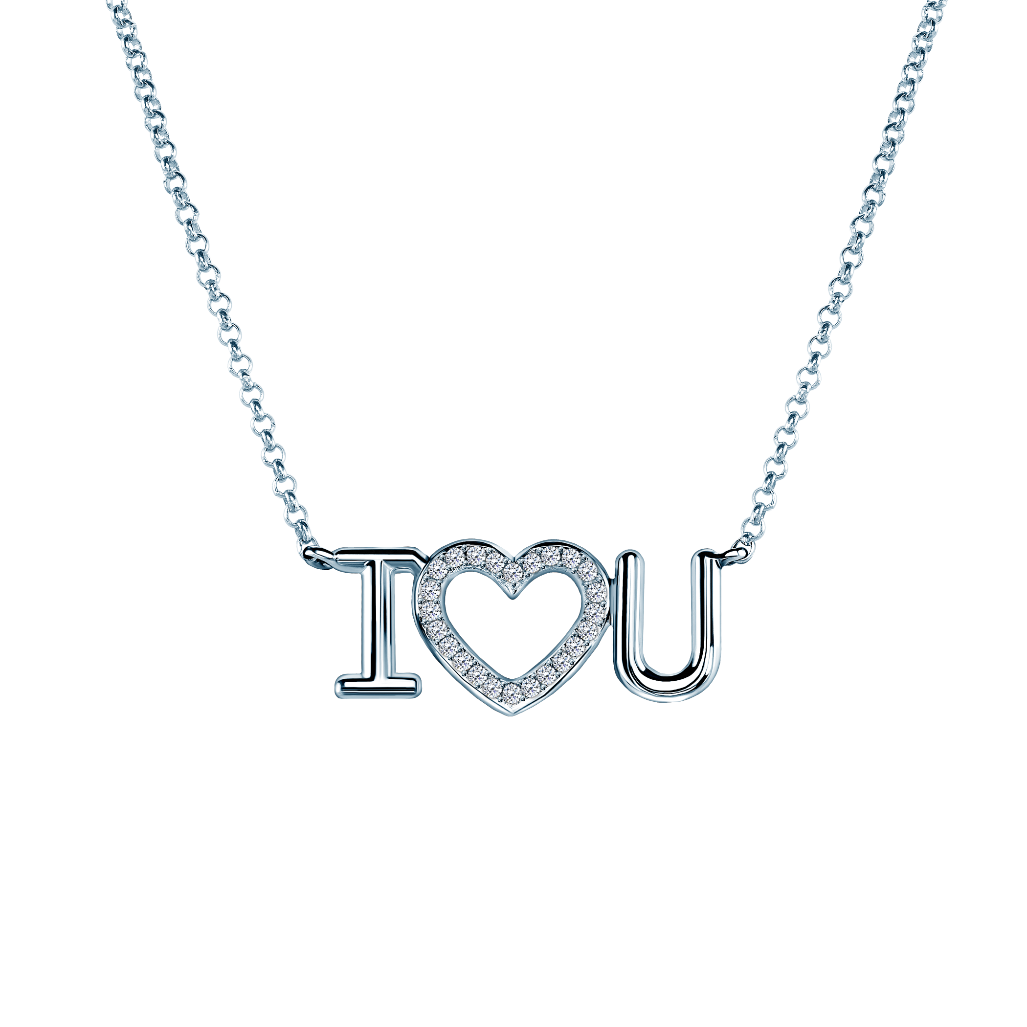 Náhrdelník se srdcem SAVICKI: biele zlato, diamanty