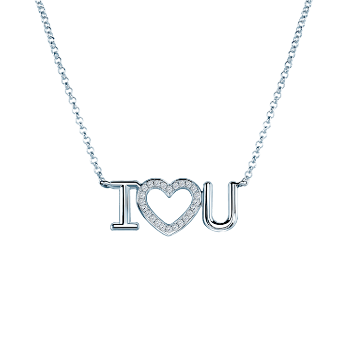 Naszyjnik z sercem Savicki: białe złoto, diamenty