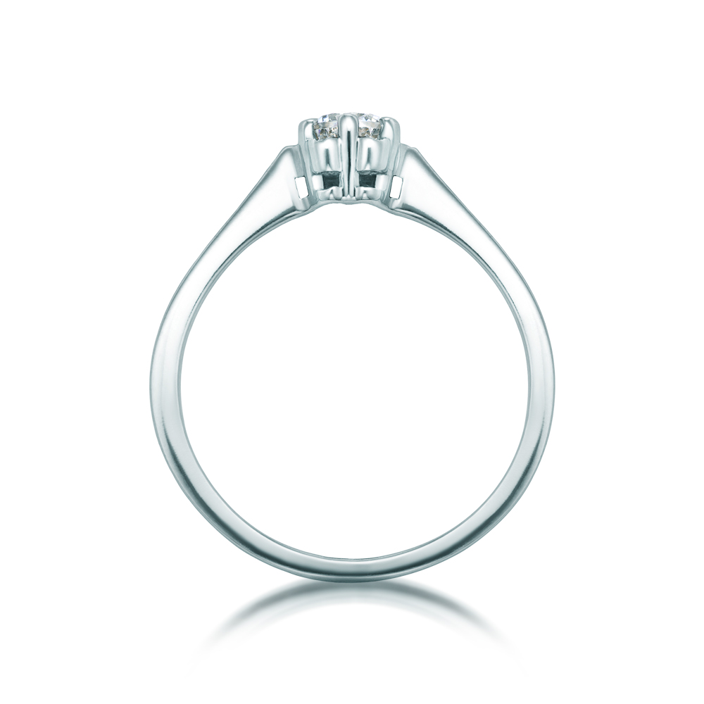 Pierścionek zaręczynowy SAVICKI: białe złoto, diamenty