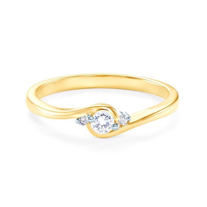 Zásnubní prsten SAVICKI: dvoubarevné zlato, diamant