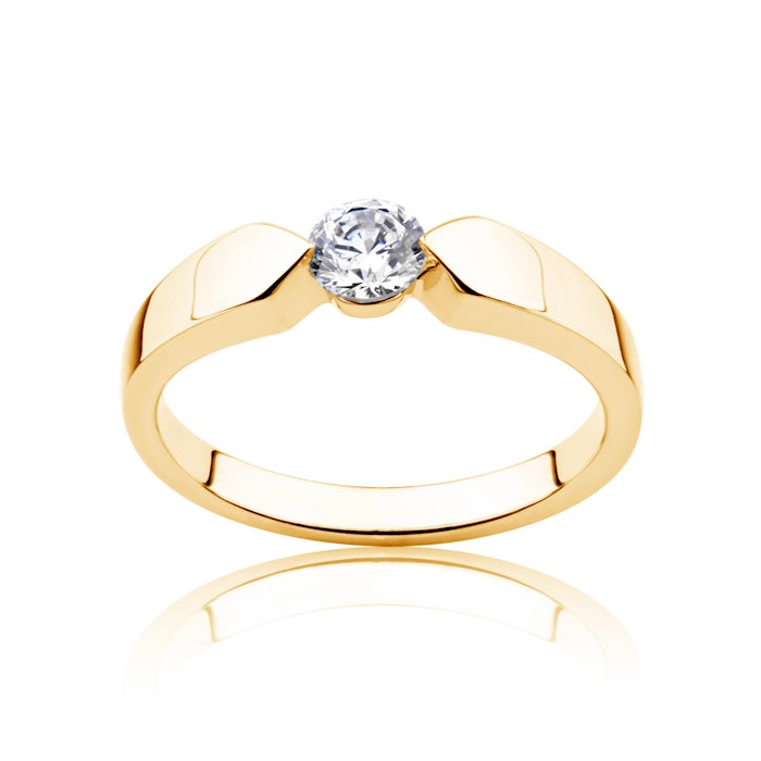Pierścionek zaręczynowy Minimalism: złoty, diament