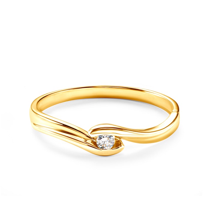 Pierścionek zaręczynowy SAVICKI: złoty, diament