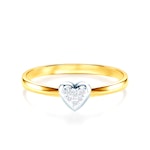 Pierścionek zaręczynowy serce Savicki: dwukolorowe złoto, diament